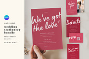 Wedding Stationery Bundle Pink, an Invitation Template by JessieMonday (Thumbnail 1 of 6)