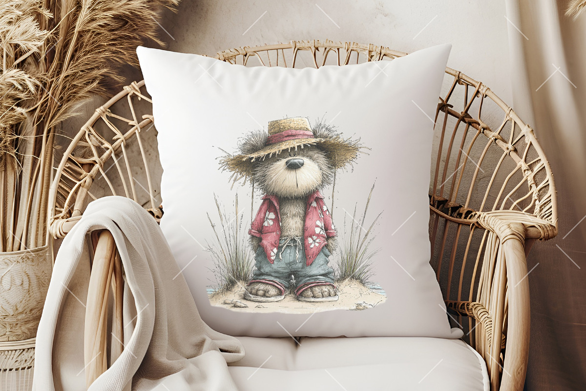 Whimsical Summer Teddy Bear Clipart, an Illustration by OK Design (Photo 5 of 6)