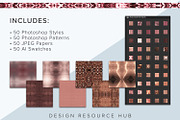 Rose Gold Foil PS Layer Style Pack, a Layer Style Add-On by Design Resource Hub (Thumbnail 4 of 5)
