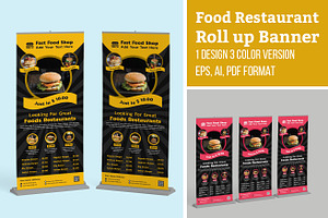 Food Restaurant Roll Up Banner