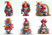 Whimsical Colorful Gnome Clipart, an Illustration by Creative Art (Thumbnail 2 of 11)