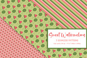 Digital Paper Pack Sweet Watermelons, a Pattern Graphic by Akwadesign (Thumbnail 2 of 6)