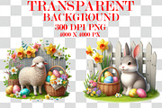 Watercolor Easter Animals Clipart, a Seasonal Illustration by Craft Nest (Thumbnail 4 of 7)