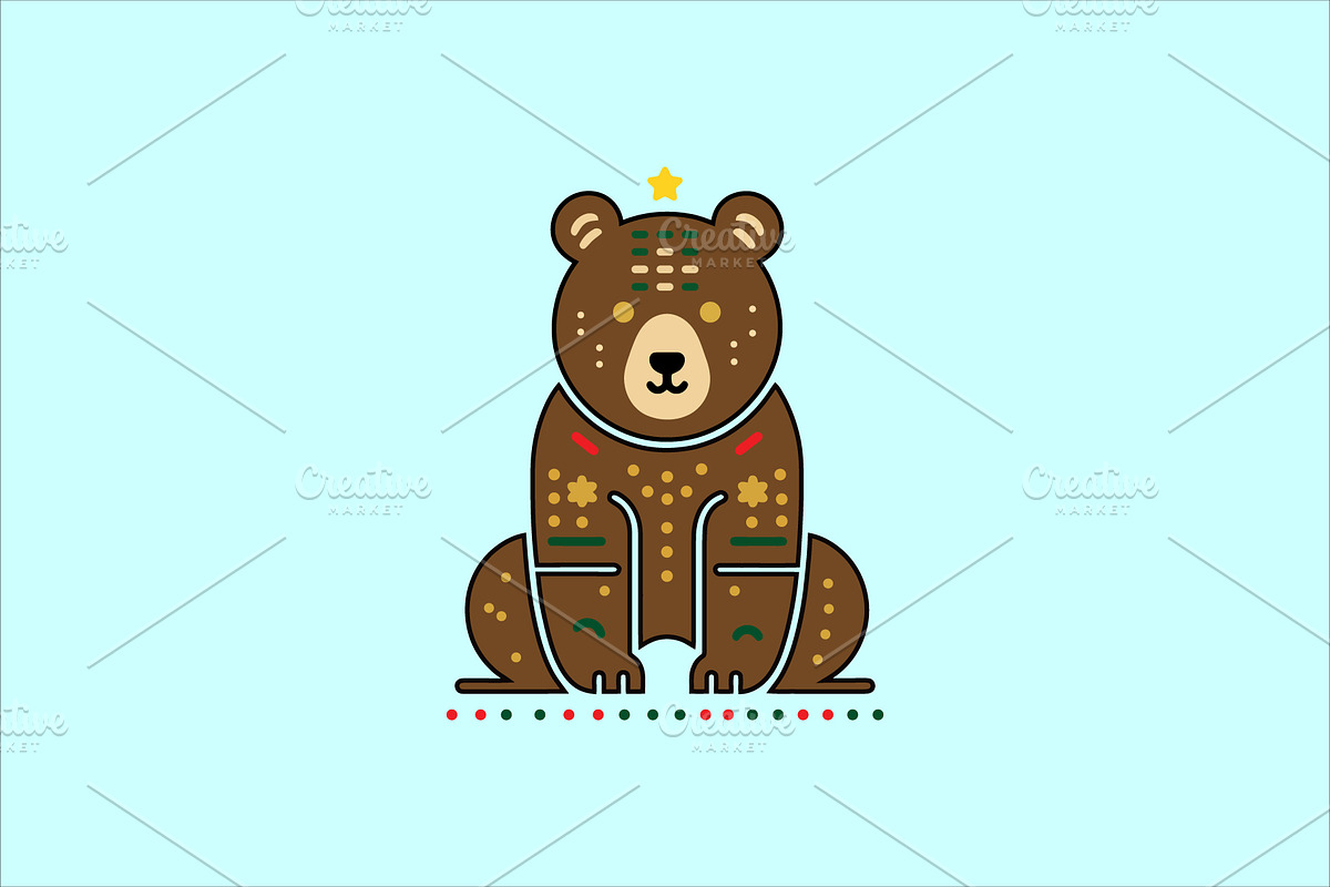 Christmas Bear Decorative Graphic, a Branding & Logo Template by Vectorium Studio (Photo 2 of 2)
