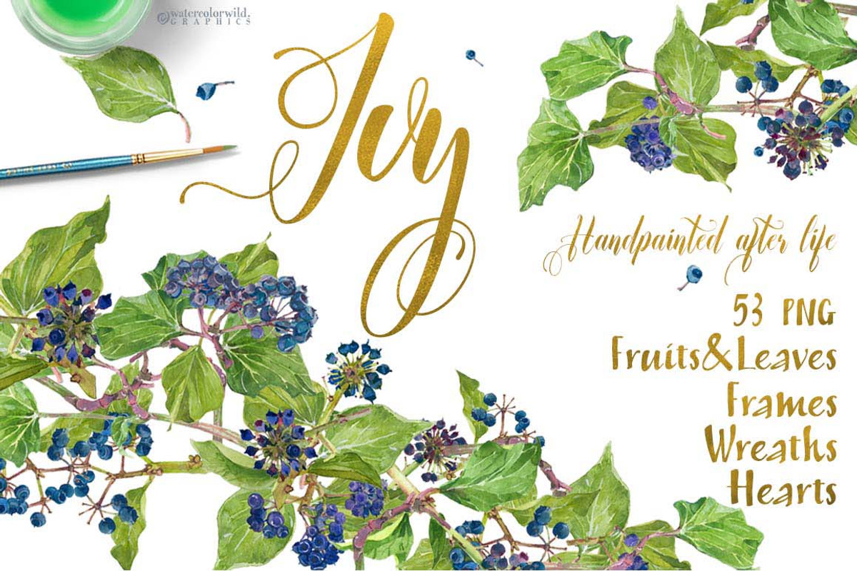 Ivy_Greenery_watercolor, an Illustration by watercolorwild.graphics (Photo 1 of 7)