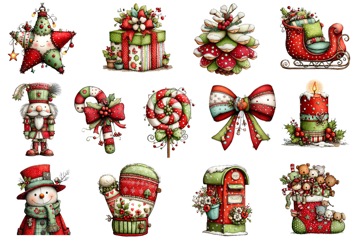 Whimsical Christmas Clipart, an Illustration by Dream Creation (Photo 4 of 5)