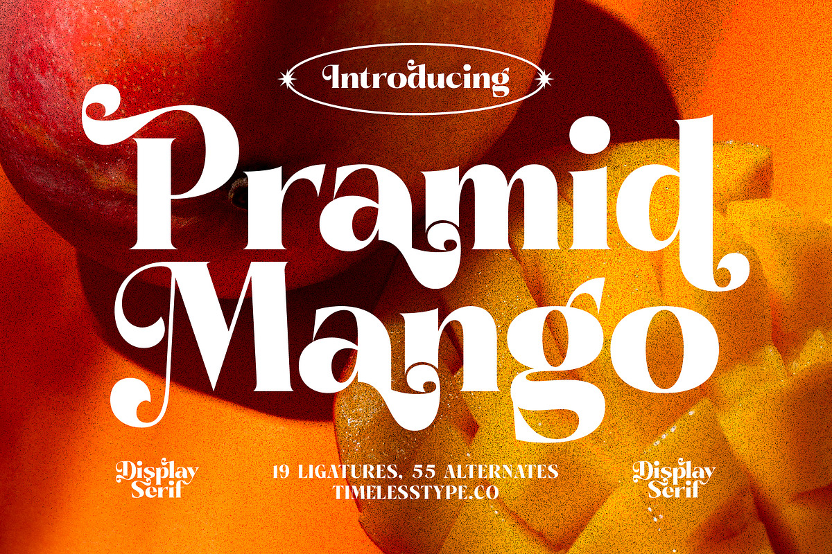Pramid Mango Modern Display Serif, a Serif Font by timelesstype.co (Photo 1 of 20)