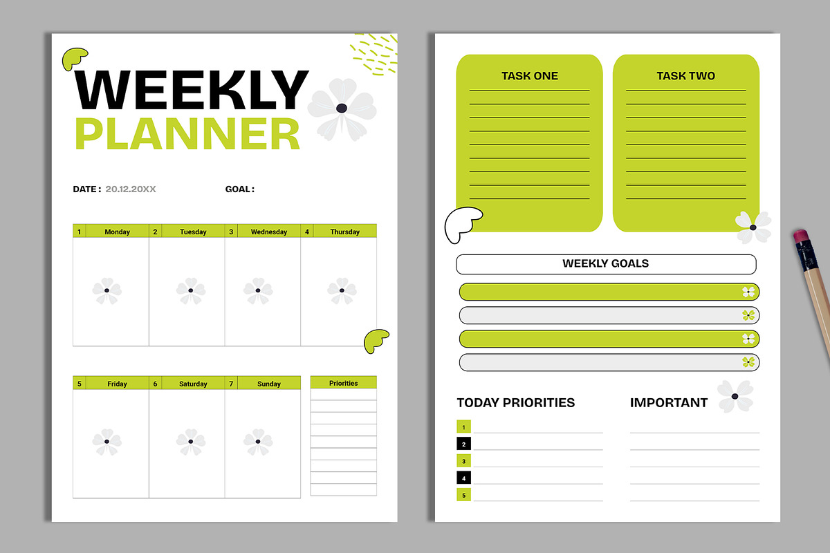 Weekly Planner Template, a Stationery Template by ContestDesign (Photo 1 of 3)