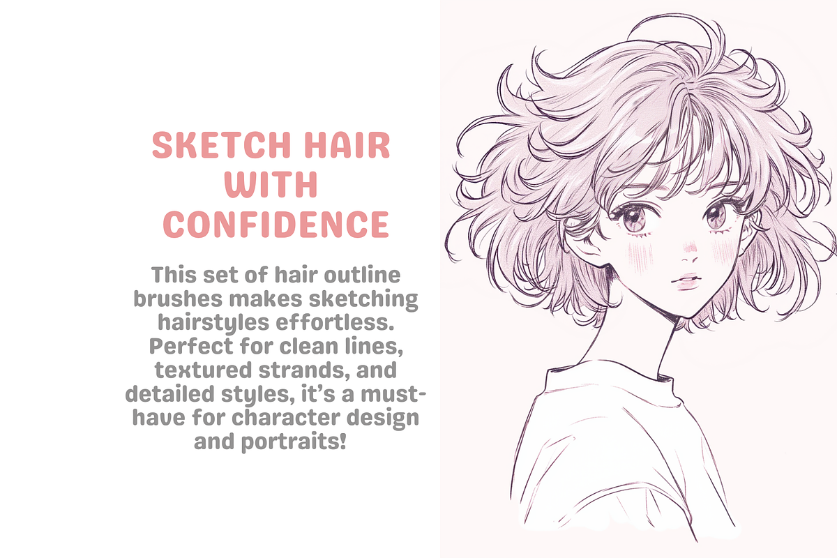 Hair Outline Brushes, a Brush Add-On by nikiartcorner (Photo 5 of 6)
