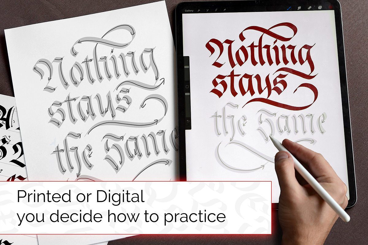 Blackletter Calligraphy Workbook Set, a Templates & Theme by ZenLettering (Photo 6 of 9)