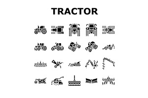tractor farming agriculture icons, a Technology Illustration by pikepicture