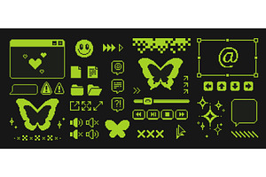 Pixel game interface with y2k, an Object Illustration by art PVP - market