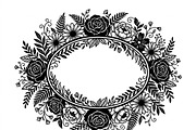 50 Elegant Floral Oval Mirror Frame, a Decorative Illustration by Amazin_art (Thumbnail 19 of 40)