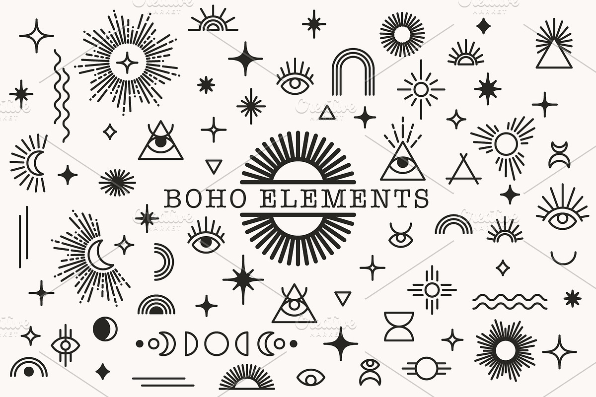 Boho Elements Vector Bundle, a Graphic by CojoMoxon (Photo 3 of 3)