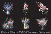 Larkspur Flower Watercolor Cliparts, an Illustration by RobertsArt (Thumbnail 6 of 7)