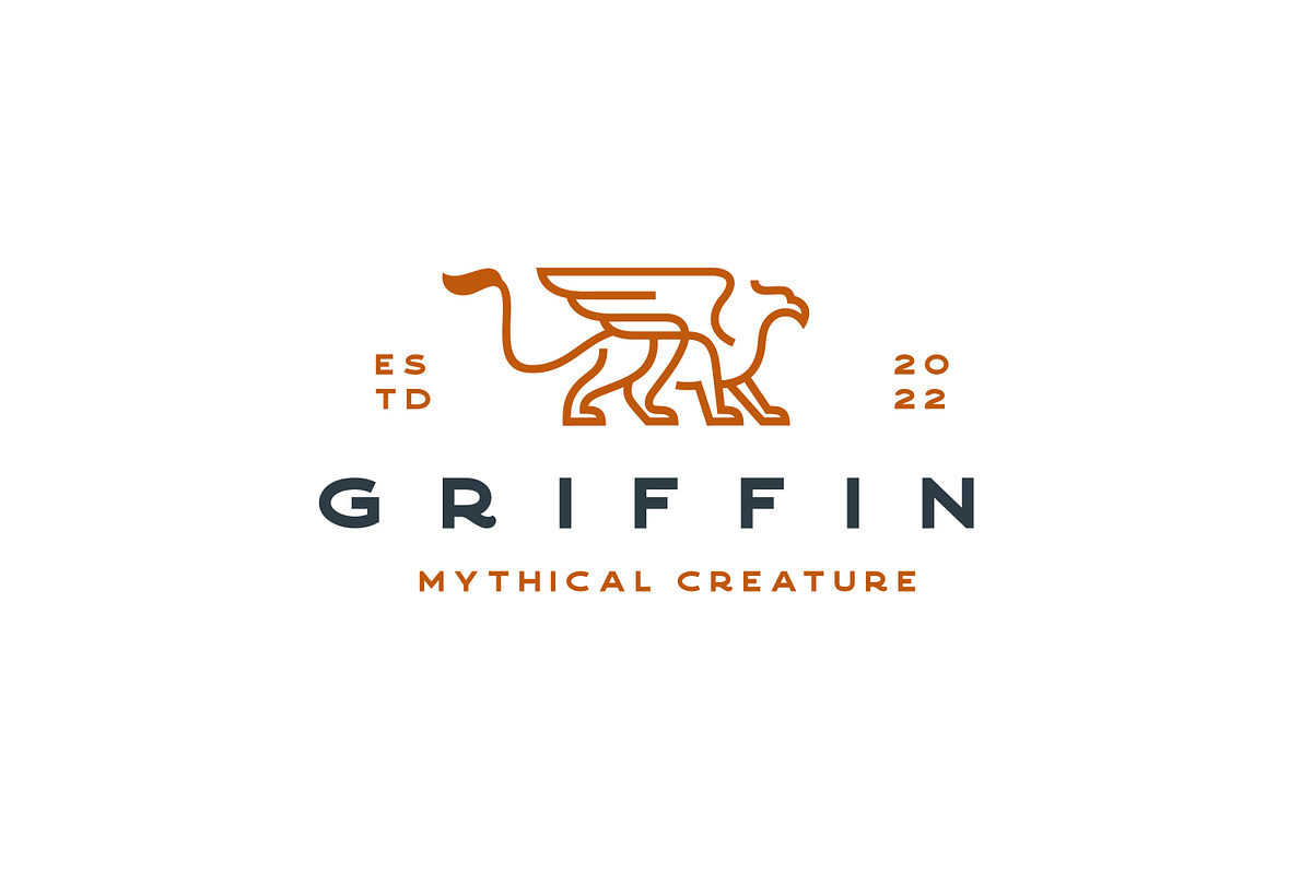 Line Art Griffin Logo Design, a Branding & Logo Template by Weasley99Store