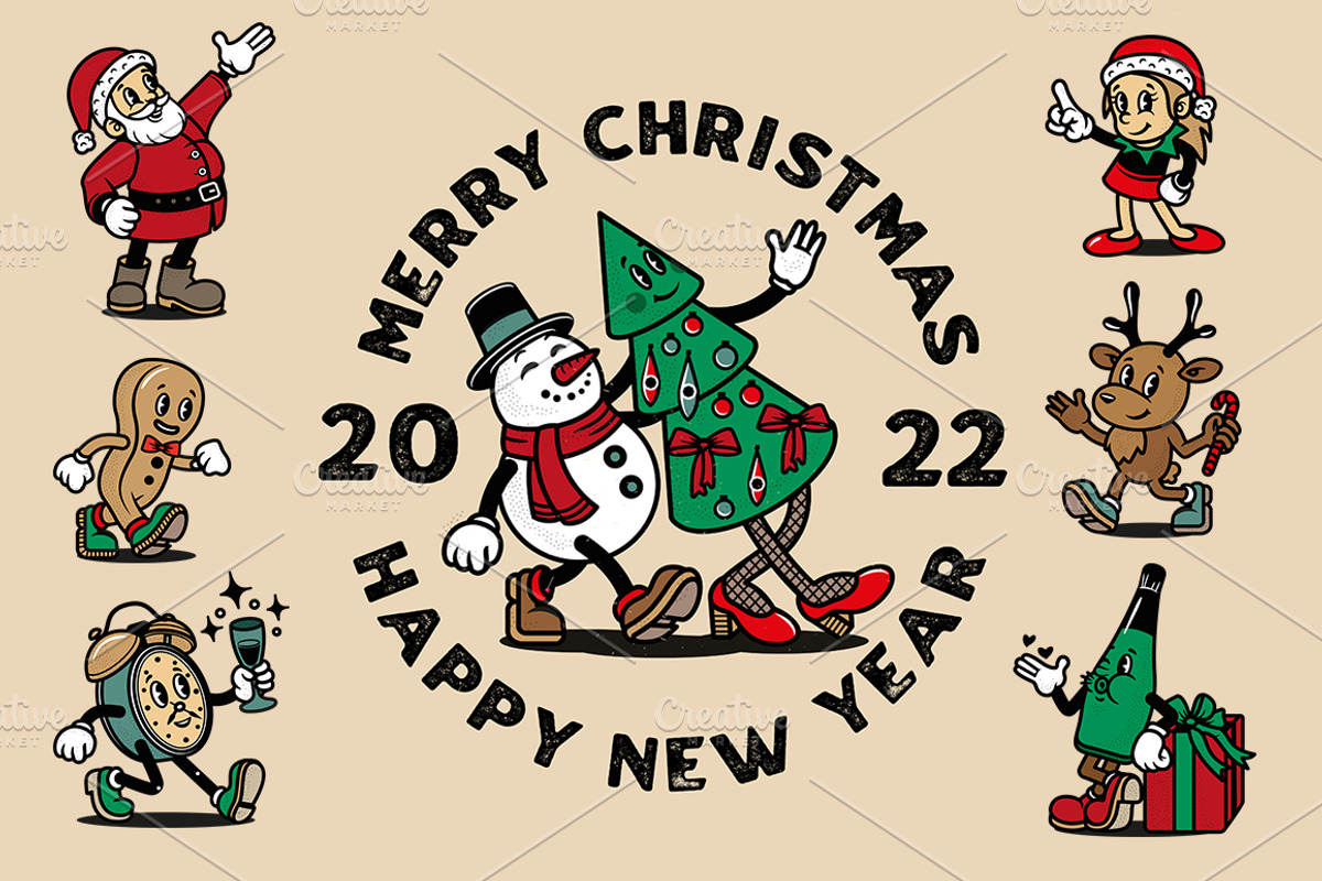 Vintage Toons Retro Christmas, an Illustration by Moloko88 (Photo 1 of 3)