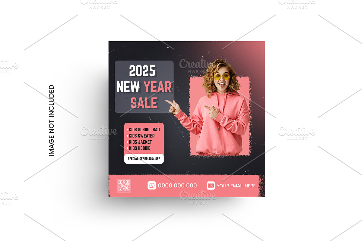 New Year Sale Social Media poster, a Social Media Template by graphics city