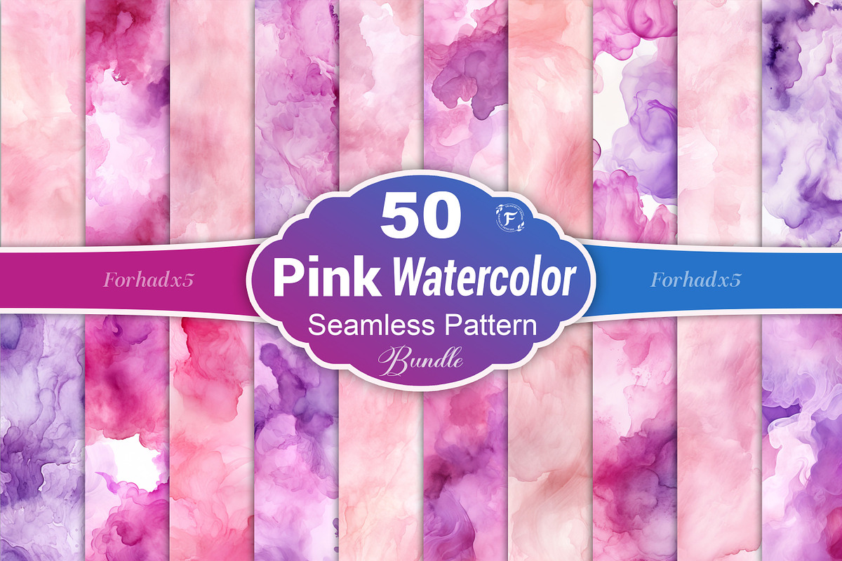 Pink Watercolor Seamless Pattern, a Pattern Graphic by Forhadx5 (Photo 1 of 5)