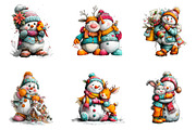 Cute Christmas Snowman Clipart PNG, a Seasonal Illustration by fashionaddict (Thumbnail 2 of 6)