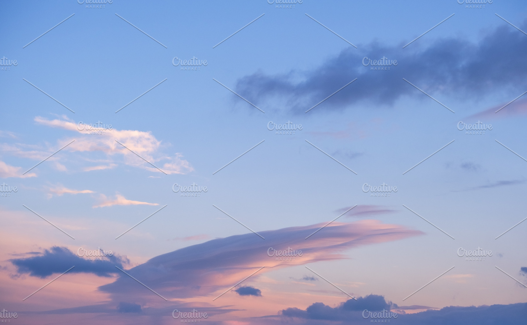 Colorful evening sky with clouds panorama background, a Nature Photo by YuriyB