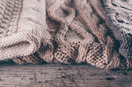 Three knit sweaters containing background, texture, and pattern, a Beauty & Fashion Photo by Anikona