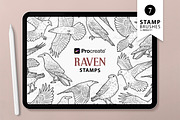 Raven Bird Procreate Brush Stamps, a Shape Add-On by MadliArt (Thumbnail 1 of 5)