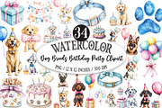 Dog Breeds Birthday Party Clipart, a Seasonal Illustration by Designking (Thumbnail 1 of 5)