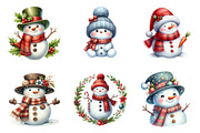 Snowman Winter Clipart Bundle, an Illustration by SinaCreation (Thumbnail 5 of 7)
