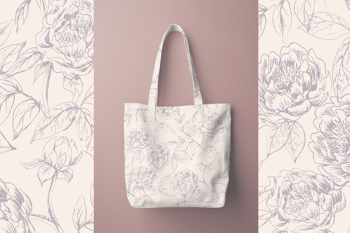 Sketched Peonies, a Pattern Graphic by MalyskaStudio (Photo 9 of 16)