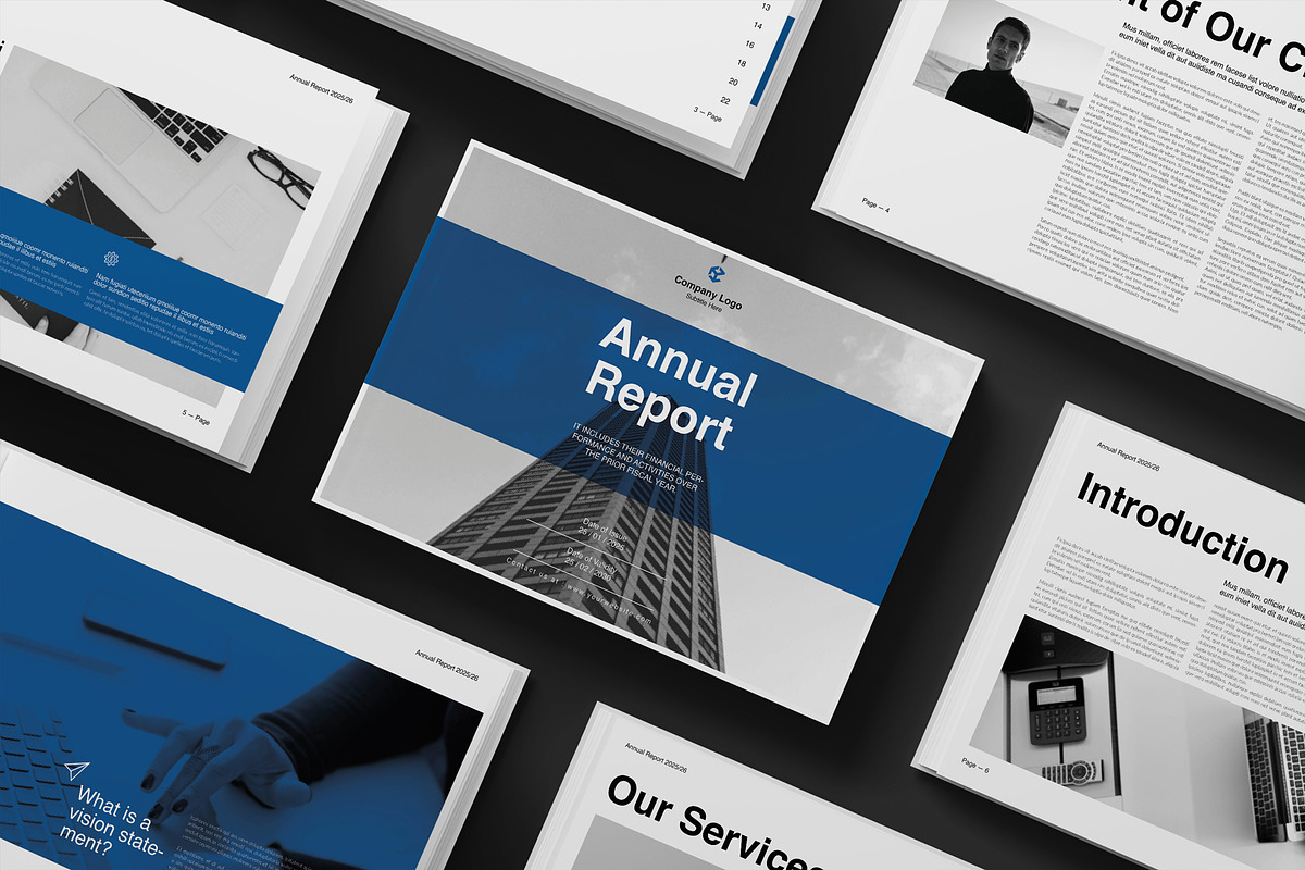 Annual Report Template Landscape, a Brochure Template by DesignCrest (Photo 12 of 13)