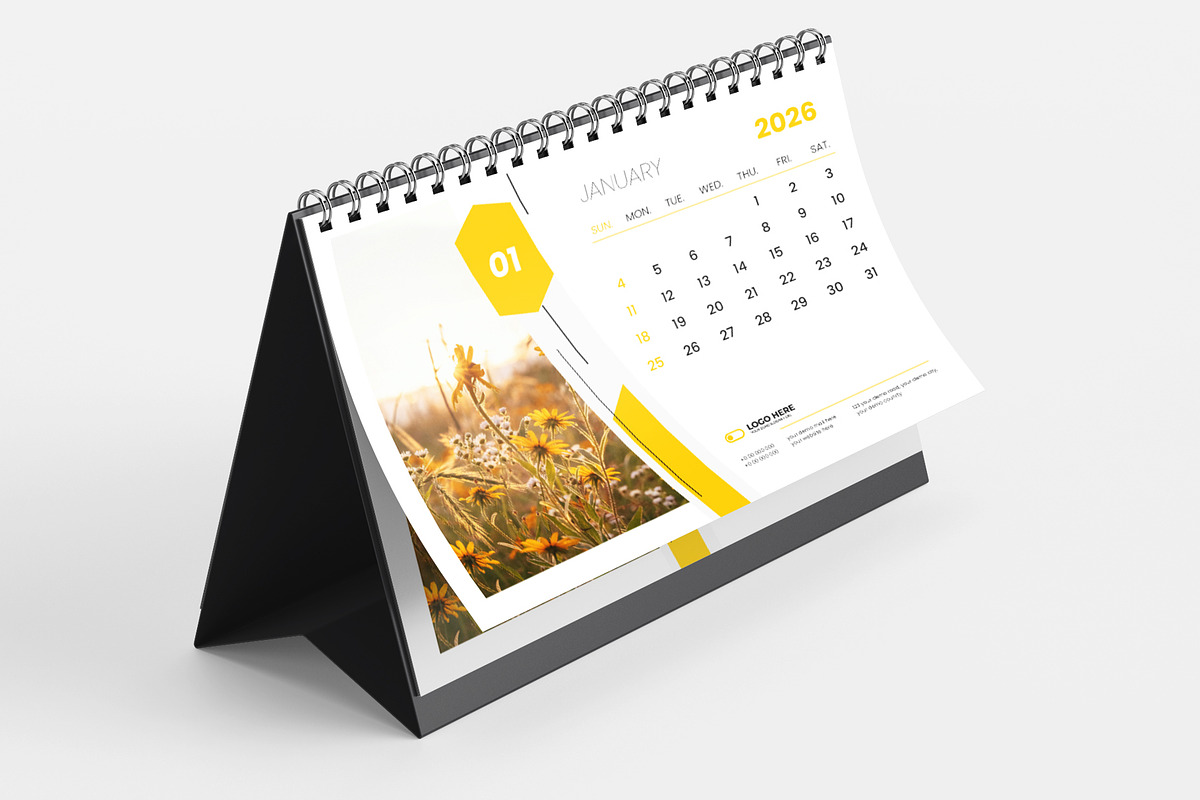 2026 desk calendar design template, a Stationery Template by Tanmoy Topu