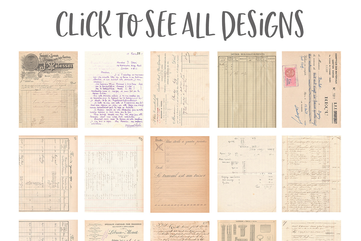 Old French Paper Vintage Textures, a Texture Graphic by Polka Dot Pixels (Photo 2 of 5)