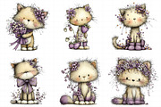 Whimsical Spring Cat Clipart, an Illustration by Daily.Designs (Thumbnail 5 of 7)