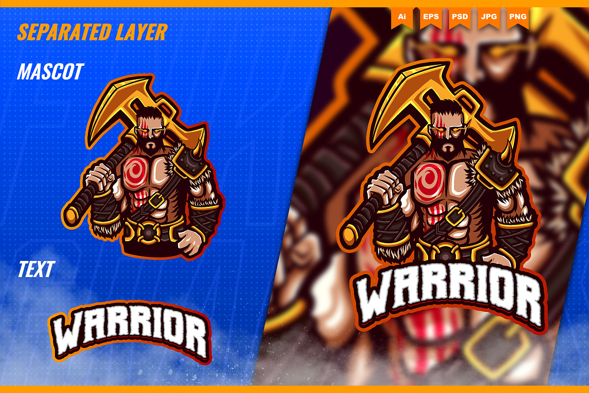 Warrior Killer Hunter Mascot Esport, a Branding & Logo Template by FNR Graphics (Photo 3 of 5)