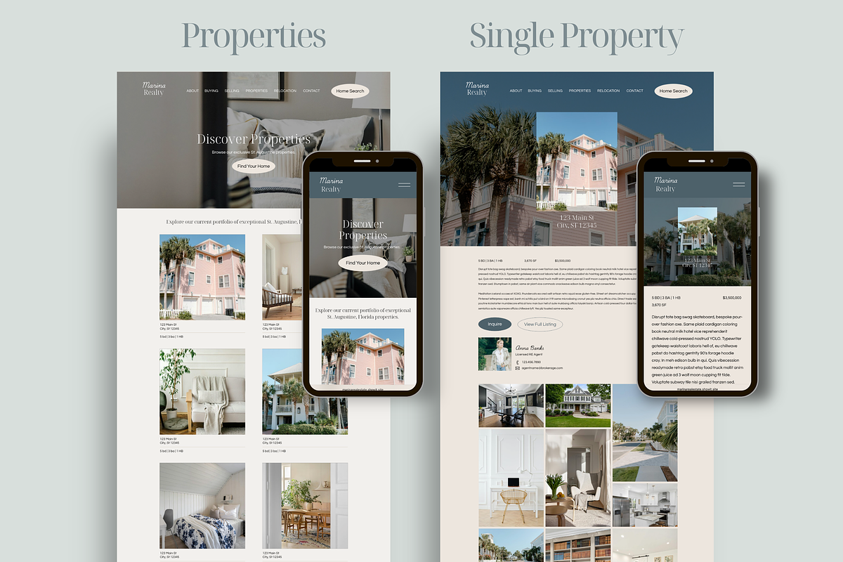 Real Estate Website Template Showit preview 6