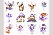 Fairy Birthday Clipart, an Illustration by Design Market (Thumbnail 3 of 5)