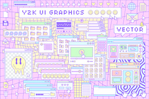 Y2K UI VECTOR KIT, an Object Graphic by craftlove