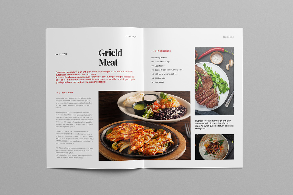 Cookbook Recipe Book Layout, a Brochure Template by Pixelpick