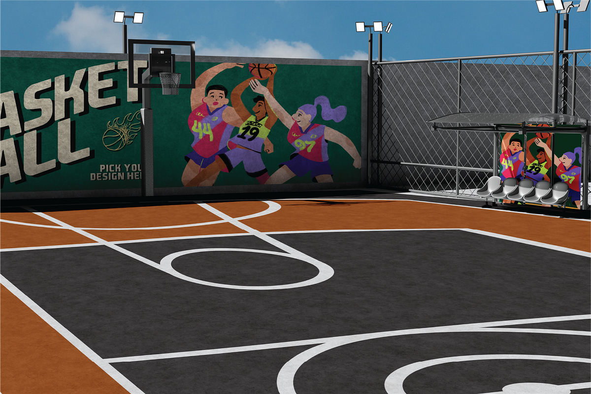 Basketball Court Mockup, an Advertising Mockup by Dudukbersama (Photo 3 of 4)