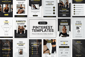 Fitness Pinterest Pin Templates
