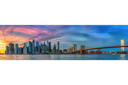 View on Manhattan at sunset, an Architecture Photo by sborisov
