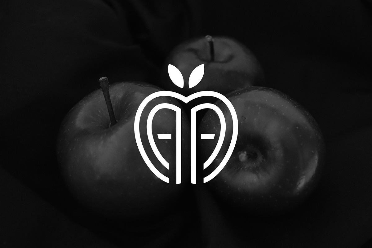 Minimalist Initials AA Apple Logo, a Branding & Logo Template by Luxury Logos (Photo 2 of 4)