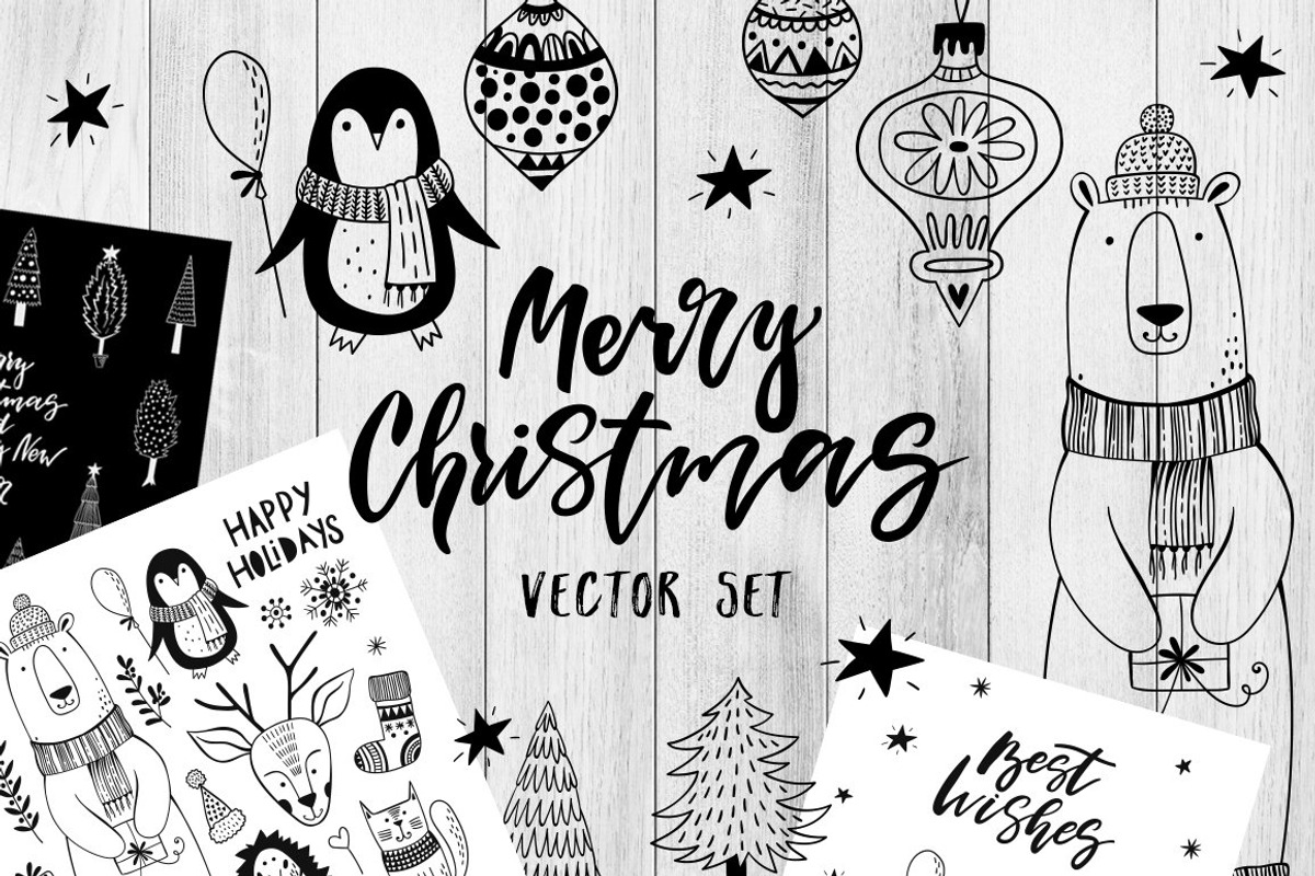 Christmas vector set, an Illustration by piyacler (Photo 1 of 5)