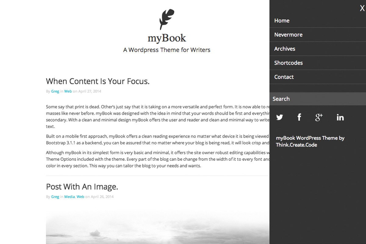 myBook Wordpress Theme, a WordPress Template by Psyrix (Photo 3 of 4)