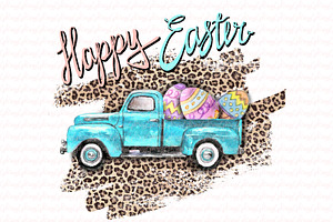 Happy Easter! Easter truck,eggs