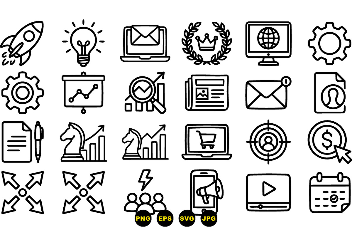 Business Strategy Icon Set, an Illustration by designvectx (Photo 3 of 3)