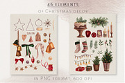 Christmas decor in watercolor, a Decorative Illustration by a_ptichkina (Thumbnail 2 of 7)
