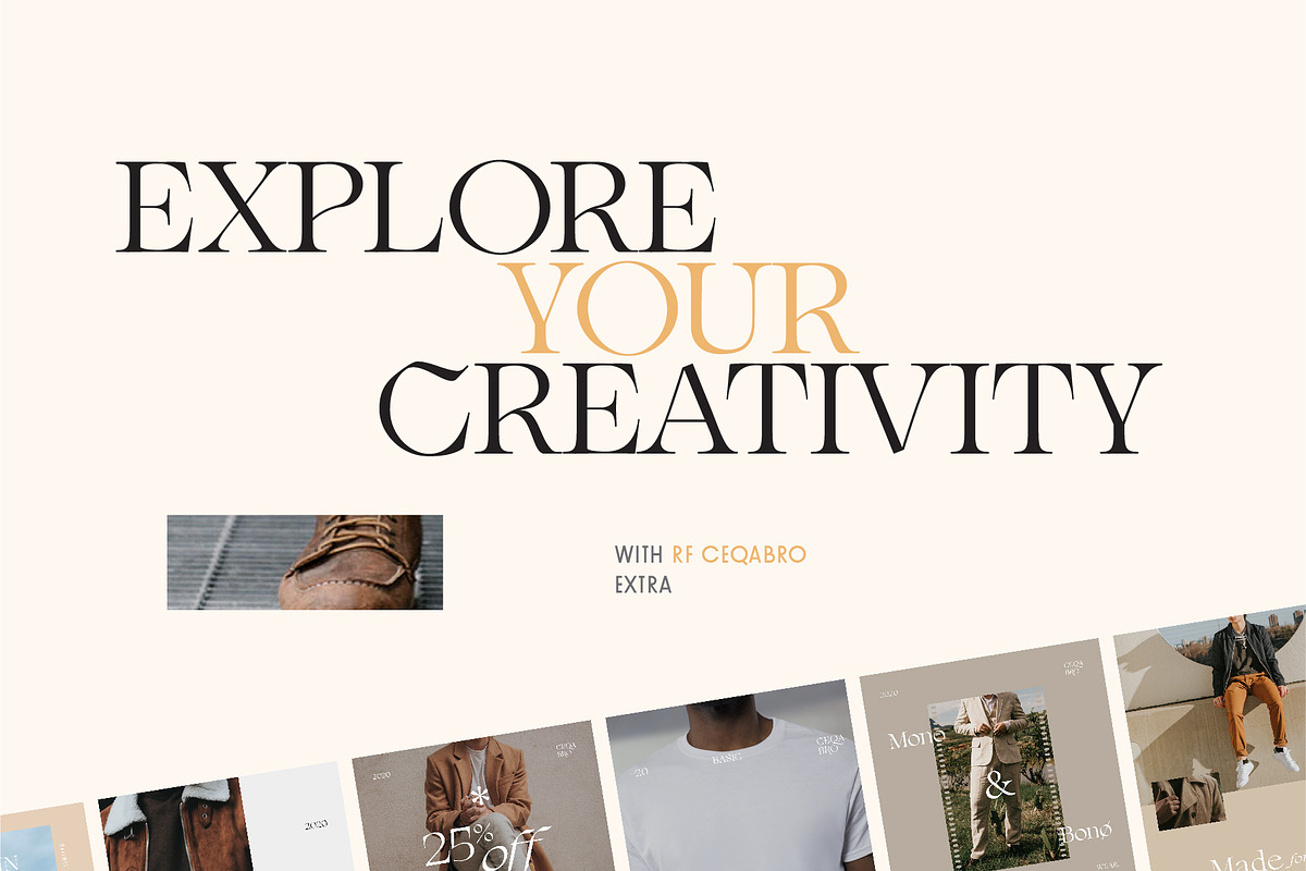 RF Ceqabro Serif Display + Extra, a Sans Serif Font by Unfutur Labs (Photo 9 of 13)