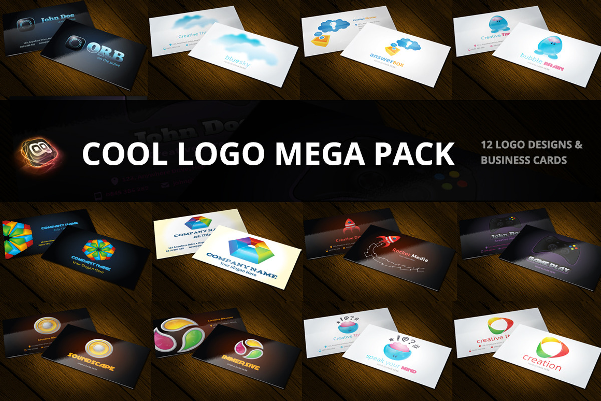 Cool 12 Logo Pack, a Branding & Logo Template by quicky (Photo 1 of 13)